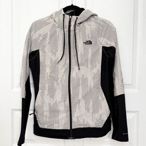 Women The North Face Small White Black Stripes Jacket Size Medium/Large